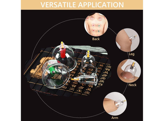 Kit 12 Pezzi Coppettazione per Massaggio con Ventose Sottovuoto con Coppette Soluzione per la Salute e il Benessere