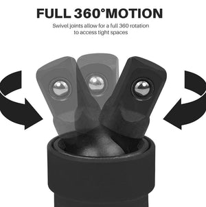 Kit 18 Pezzi Prolunghe Prolunga di estensione + adattatori da 1/4" 3/8" 1/2"