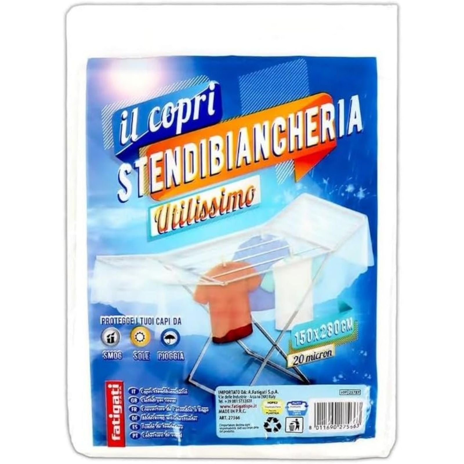 Kit 2 TeloTeli Copri Proteggi Bucato Stendino Antipioggia Impermeabile 250x180Cm