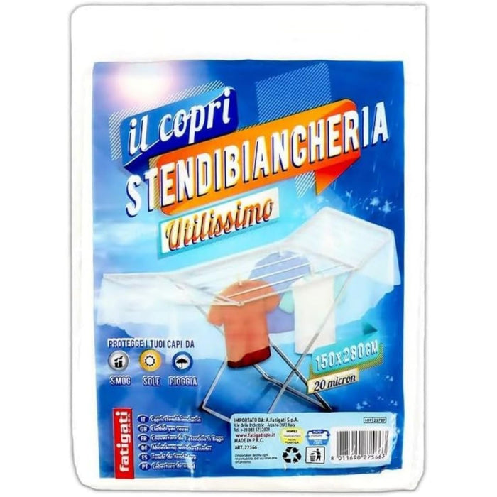 Kit 2 TeloTeli Copri Proteggi Bucato Stendino Antipioggia Impermeabile 250x180Cm