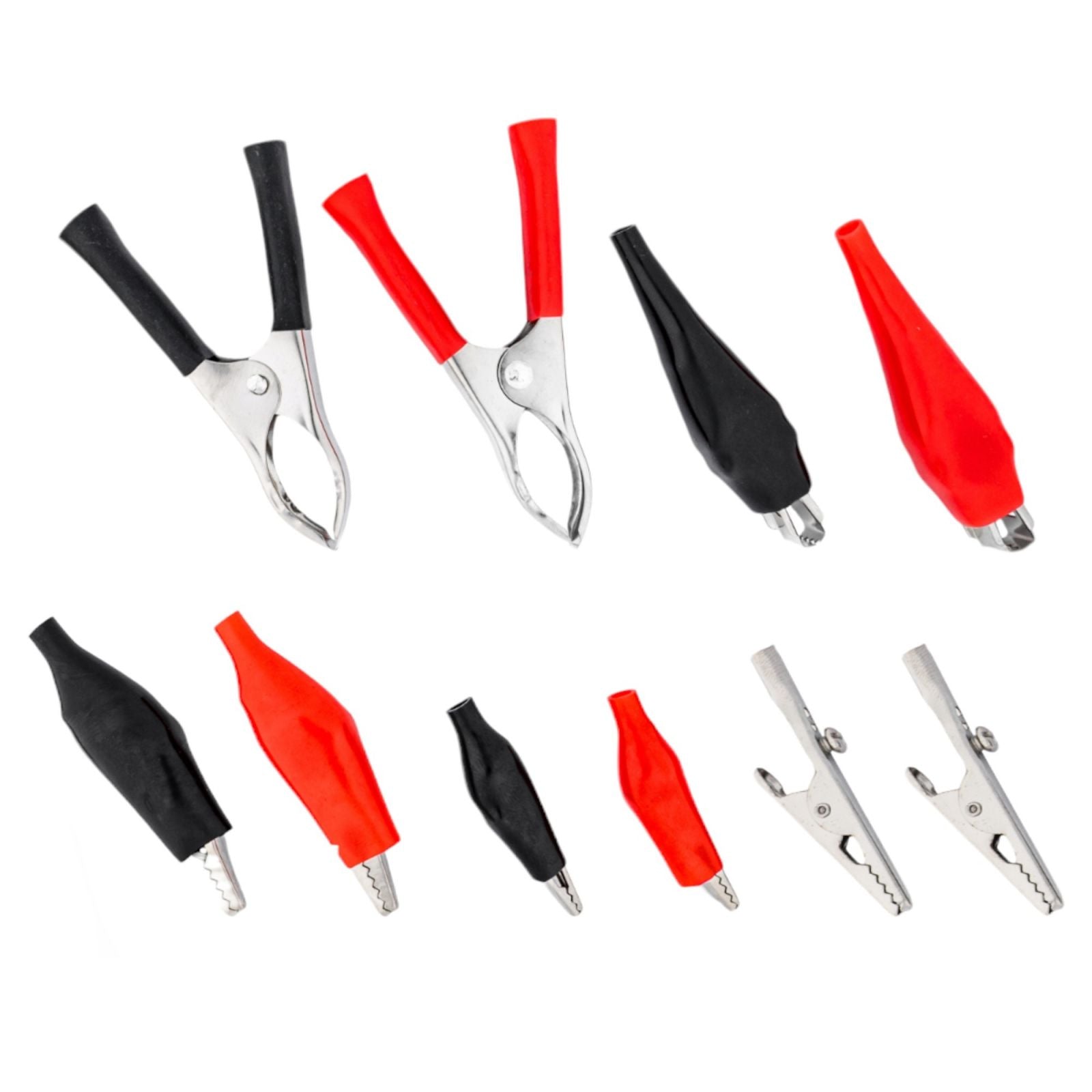 Kit 24 Morsetti Alligatore Assortimento Mollette Coccodrillo 6 dimensioni