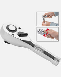 Kit 3 Chiave a Cricchetto Professionale Per Officina 72 Denti 1/4" 3/8" 1/2"