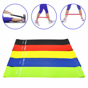 Kit 5 fasce bande elastiche elastici fitness palestra di resistenza allenamento