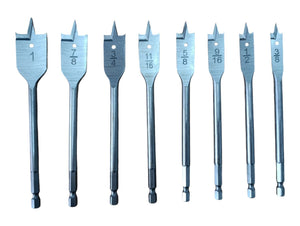 Kit 8 Pezzi Mecchie Mecchia per Legno Punte Piatte a Paletta per Trapano