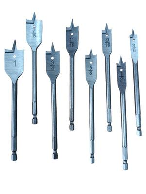 Kit 8 Pezzi Mecchie Mecchia per Legno Punte Piatte a Paletta per Trapano