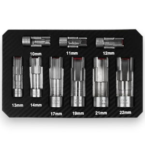 Kit 9 Chiavi a Bussola per iniettori Diesel da 10-22mm Attacco 1/4" 3/8" 1/2"