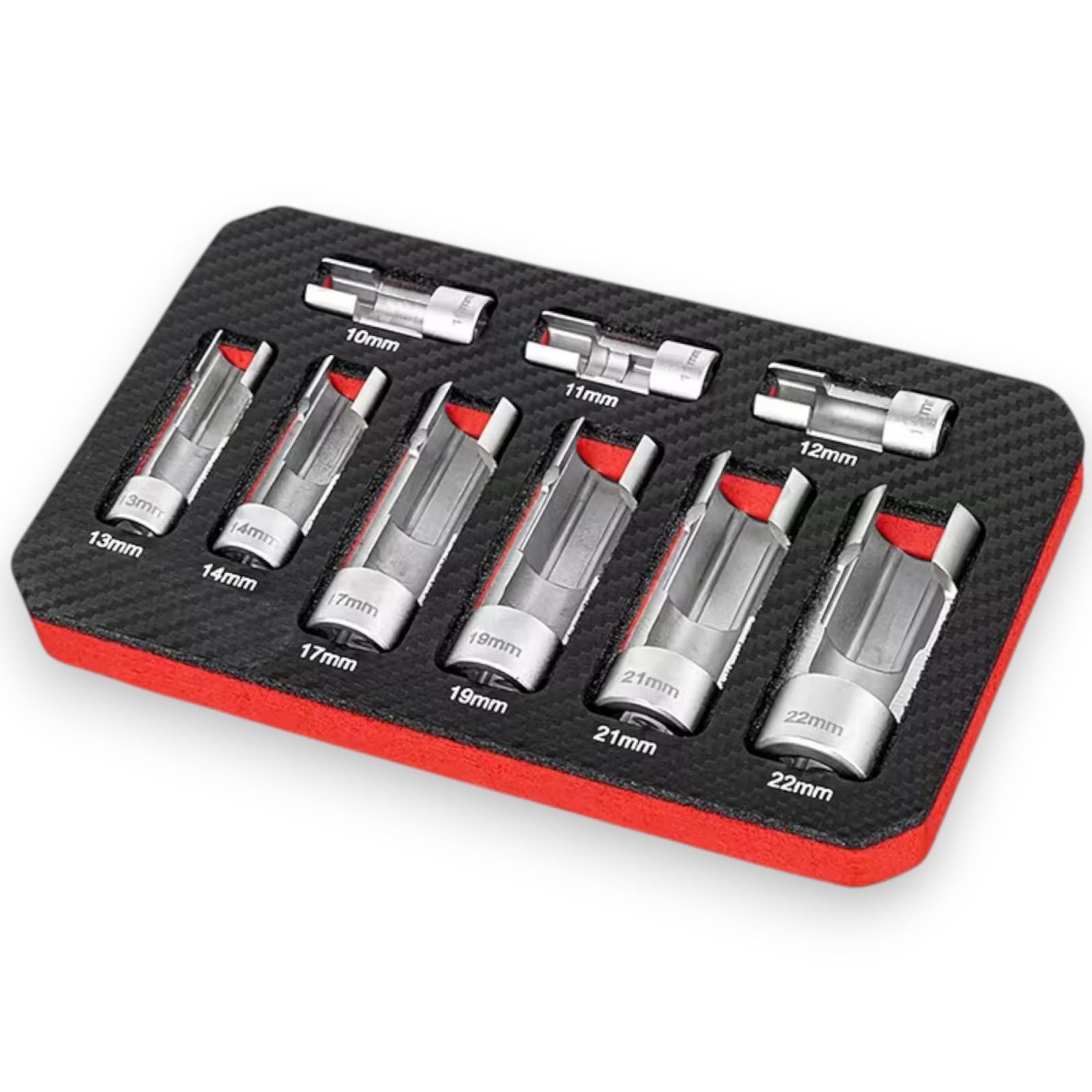 Kit 9 Chiavi a Bussola per iniettori Diesel da 10-22mm Attacco 1/4" 3/8" 1/2"