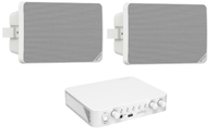Kit Audio Filodiffusione Hikvision con Amplificatore 60W 100V BT USB MIC e 2 Altoparlanti da Parete 20W 93dB