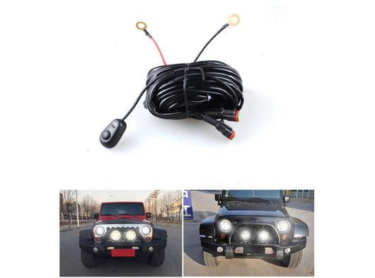 Kit Cablaggio per Barra LED per Offroad Camion ATV con Fusibile Interruttore ON/OFF e Relè Universale