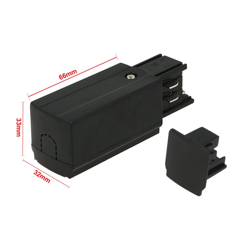 Kit Connettore Alimentazione Destra + Terminale Chiusura Colore Nero Per Binario Guida Trifase CB40203