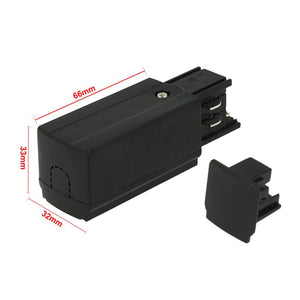 Kit Connettore Alimentazione Destra + Terminale Chiusura Colore Nero Per Binario Guida Trifase CB40203