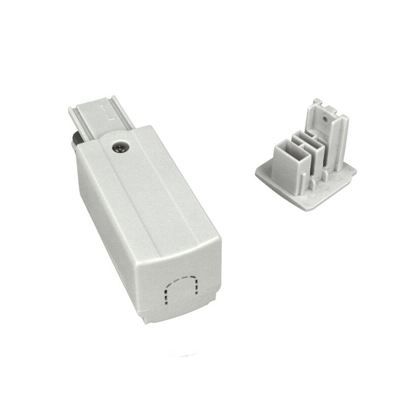 Kit Connettore Alimentazione Sinistra + Terminale Chiusura Colore Bianco Per Binario Guida Trifase CB40103