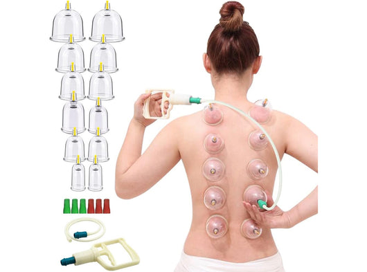 Kit Coppettazione per Massaggio con Ventose Sottovuoto Soluzione per la Salute e il Benessere 24 Pezzi