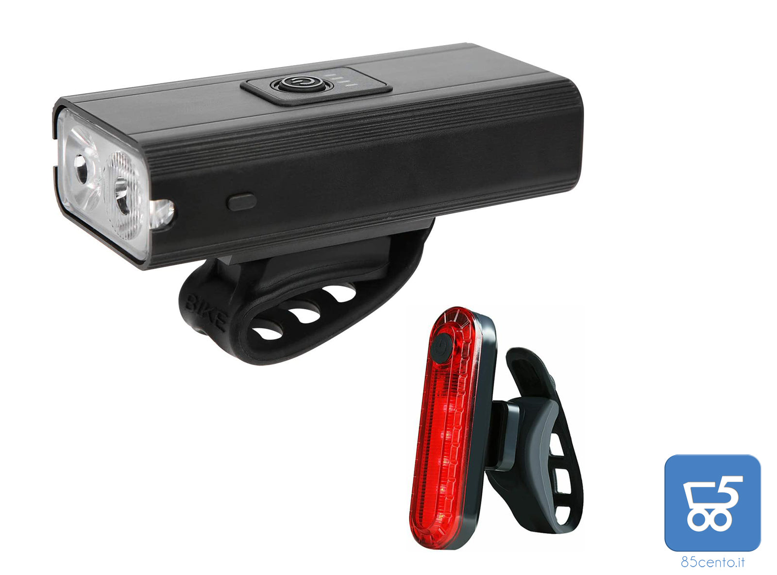 Kit Luci Biciclette LED Anteriore e Posteriore USB Ricaricabile Impermeabile