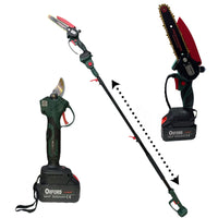 Kit Potatura Forbice Cesoia Motosega 6" a batteria 68Vf +asta telescopica CH0402