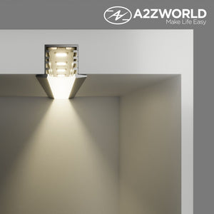 Kit Profilo Alluminio Completo Da 2 Metri Per Striscia Led, Alta da Incasso, Dimensione 22*14.27mm, Larghezza Interna 10mm, 114g/m, Copertura Opale, Tappi Chiusura e Clip Fissaggio Incluso