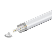 Kit Profilo Alluminio Completo Da 2 Metri Per Striscia Led, Angolare Leggera, Dimensione 15.8*15.8mm, Larghezza Interna 10mm, 77g/m, Copertura Opale, Tappi Chiusura e Clip Fissaggio Incluso,BAV10322,BAV3353,BA1616