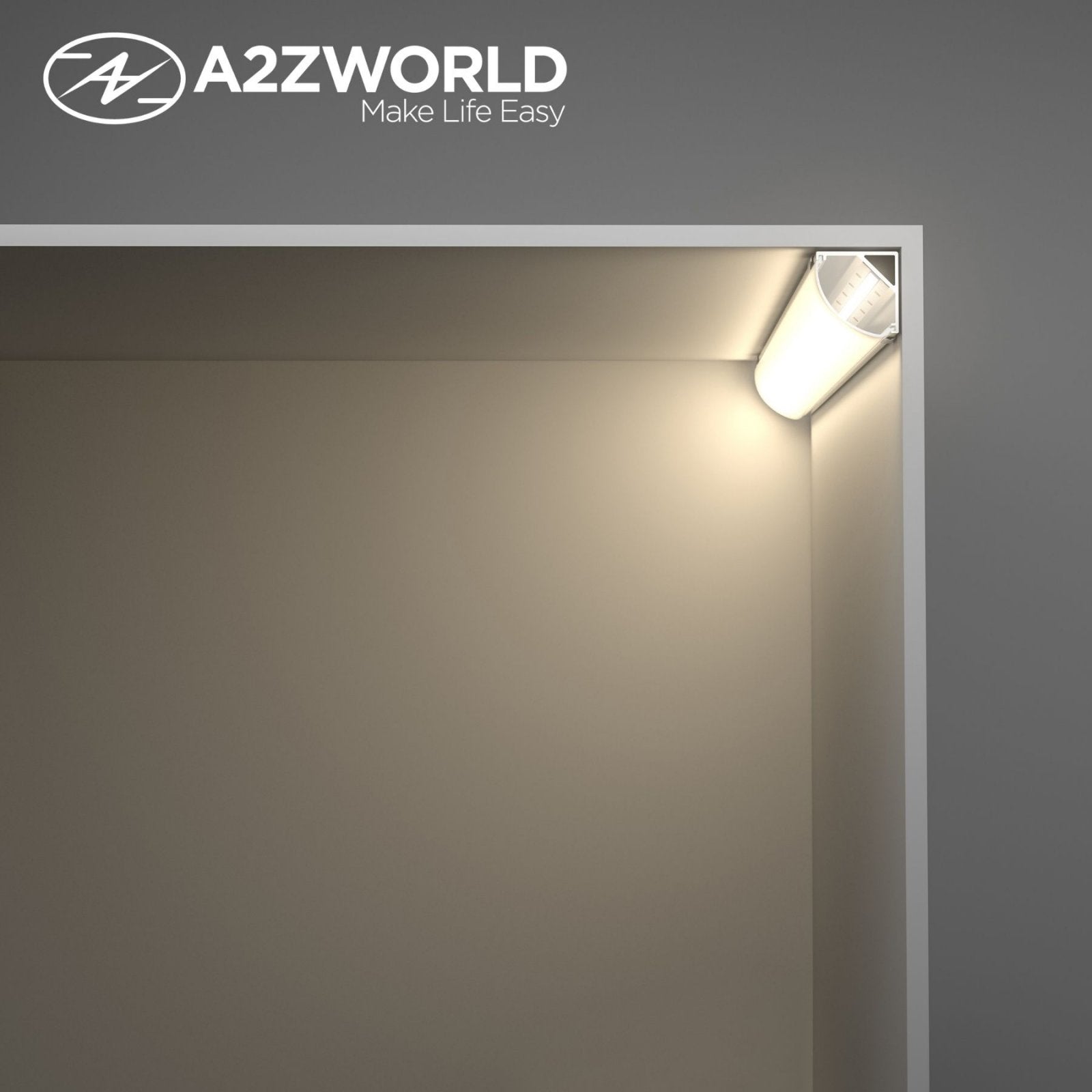 Kit Profilo Alluminio Completo Da 2 Metri Per Striscia Led, Angolare Leggera, Dimensione 15.8*15.8mm, Larghezza Interna 10mm, 77g/m, Copertura Opale, Tappi Chiusura e Clip Fissaggio Incluso,BAV10322,BAV3353,BA1616