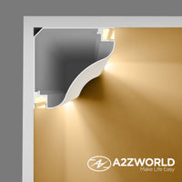 Kit Profilo Alluminio Completo Da 2 Metri Per Striscia Led, Angolare Doppio Illuminazione (2 Pezzi), Dimensione 69.1*69.1mm, Larghezza Interna 9.6mm, 832g/m, Copertura Opale, Tappi Chiusura e Clip Fissaggio Incluso