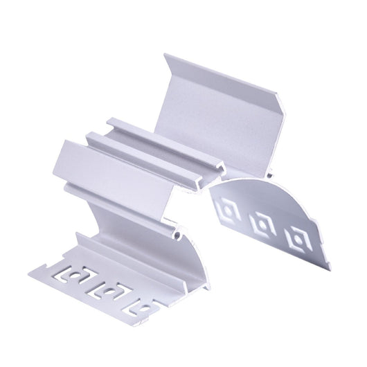 Kit Profilo Alluminio Completo Da 2 Metri Per Striscia Led, Da Cartongesso Illuminazione Indiritta, Dimensione 77.9*70.3mm, Larghezza Interna 10.5mm, 675g/m, Copertura Opale, Tappi Chiusura e Clip Fissaggio Incluso