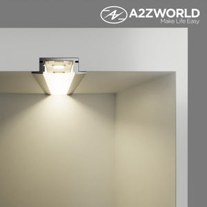 Kit Profilo Alluminio Completo Da 2 Metri Per Striscia Led, Da Incasso, Dimensione 24.7*7mm, Larghezza Interna 12.4mm, 133g/m, 2 Metri Copertura Opale, Tappi Chiusura e Clip Fissaggio Incluso, BAV10320,BAV3350,BA2507