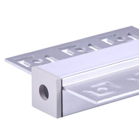Kit Profilo Alluminio Completo Da 2 Metri Per Striscia Led, Da Incasso Cartongesso Con Alette Scomparsa, Dimensione 55.5*14.9mm, Larghezza Interna 12.9mm, 284g/m, Copertura Opale, Tappi Chiusura e Clip Fissaggio Incluso,BAV23173,BAV3360,BA4435
