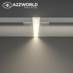 Kit Profilo Alluminio Completo Da 2 Metri Per Striscia Led, Da Incasso Cartongesso Con Alette Scomparsa, Dimensione 55.5*14.9mm, Larghezza Interna 12.9mm, 284g/m, Copertura Opale, Tappi Chiusura e Clip Fissaggio Incluso,BAV23173,BAV3360,BA4435