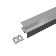 Kit Profilo Alluminio Completo Da 2 Metri Per Striscia Led, Doppio Esposizione Per Mensola, Dimensione 28.7*20.2mm, Larghezza Interna 10mm, 202g/m, Copertura Opale, Tappi Chiusura e Clip Fissaggio Incluso
