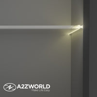 Kit Profilo Alluminio Completo Da 2 Metri Per Striscia Led, Slim, Dimensione 10.9*11.2mm, Larghezza Interna 5mm, 95g/m, Copertura Opale, Tappi Chiusura e Clip Fissaggio Incluso