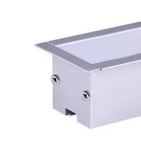 Kit Profilo Alluminio Completo Da 2 Metri Per Striscia Led, Super Larga e Alta Da Incasso, Dimensione 50*35mm, Larghezza Interna 30mm, 503g/m, Copertura Opale, Tappi Chiusura e Clip Fissaggio Incluso,BAV2871