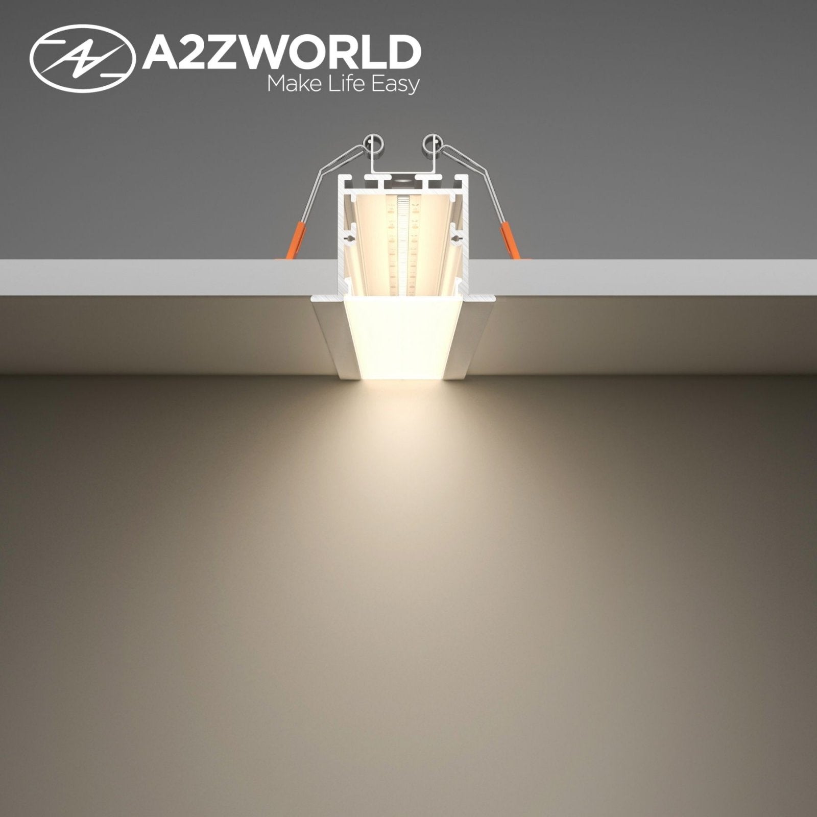 Kit Profilo Alluminio Completo Da 2 Metri Per Striscia Led, Super Larga e Alta Da Incasso, Dimensione 50*35mm, Larghezza Interna 30mm, 503g/m, Copertura Opale, Tappi Chiusura e Clip Fissaggio Incluso,BAV2871