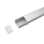 Kit Profilo Alluminio Completo Da 2 Metri Per Striscia Led, Super Larga e Alta, Dimensione 30*20mm, Larghezza Interna 25mm, 234g/m, Copertura Opale, Tappi Chiusura e Clip Fissaggio Incluso,BAV3371