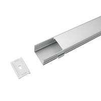 Kit Profilo Alluminio Completo Da 2 Metri Per Striscia Led, Super Larga e Alta, Dimensione 30*20mm, Larghezza Interna 25mm, 234g/m, Copertura Opale, Tappi Chiusura e Clip Fissaggio Incluso,BAV3371