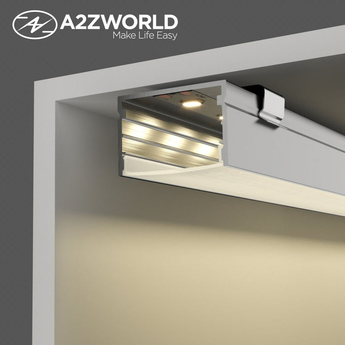 Kit Profilo Alluminio Completo Da 2 Metri Per Striscia Led, Super Larga e Alta, Dimensione 30*20mm, Larghezza Interna 25mm, 234g/m, Copertura Opale, Tappi Chiusura e Clip Fissaggio Incluso,BAV3371