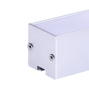 Kit Profilo Alluminio Completo Da 2 Metri Per Striscia Led, Super Larga e Alta, Dimensione 35*35mm, Larghezza Interna 30mm, 455g/m, Copertura Opale, Tappi Chiusura e Clip Fissaggio Incluso