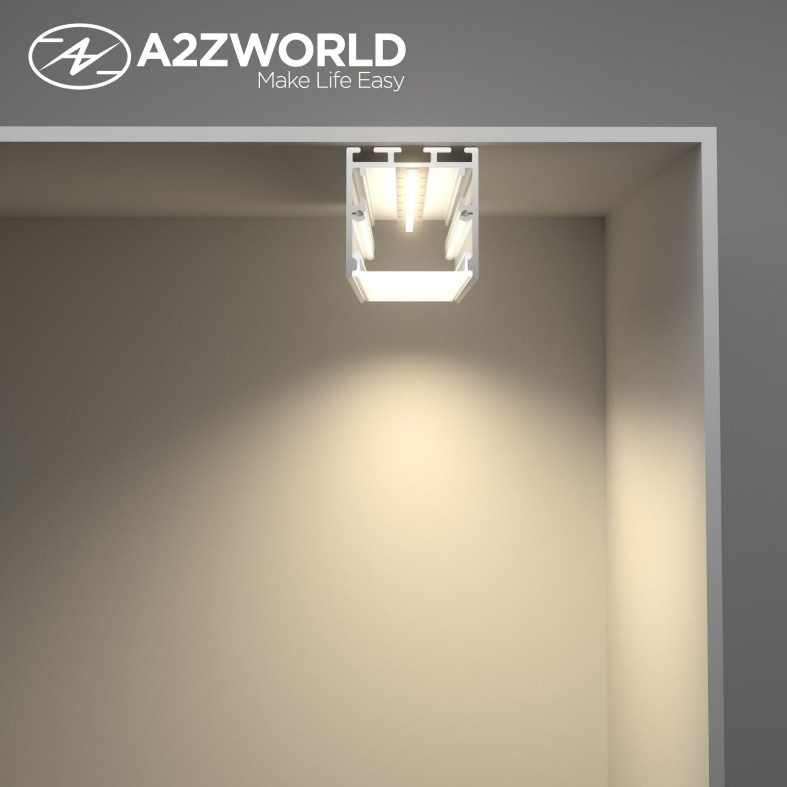 Kit Profilo Alluminio Completo Da 2 Metri Per Striscia Led, Super Larga e Alta, Dimensione 35*35mm, Larghezza Interna 30mm, 455g/m, Copertura Opale, Tappi Chiusura e Clip Fissaggio Incluso