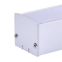 Kit Profilo Alluminio Completo Da 2 Metri Per Striscia Led, Super Larga e Alta, Dimensione 40*34.8mm, Larghezza Interna 34mm, 412g/m, Copertura Opale, Tappi Chiusura e Clip Fissaggio Incluso