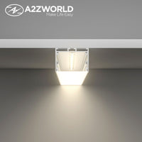 Kit Profilo Alluminio Completo Da 2 Metri Per Striscia Led, Super Larga e Alta, Dimensione 48.5*35mm, Larghezza Interna 44mm, 479g/m, Copertura Opale, Tappi Chiusura e Clip Fissaggio Incluso