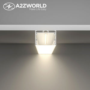 Kit Profilo Alluminio Completo Da 2 Metri Per Striscia Led, Super Larga e Alta, Dimensione 48.5*35mm, Larghezza Interna 44mm, 479g/m, Copertura Opale, Tappi Chiusura e Clip Fissaggio Incluso