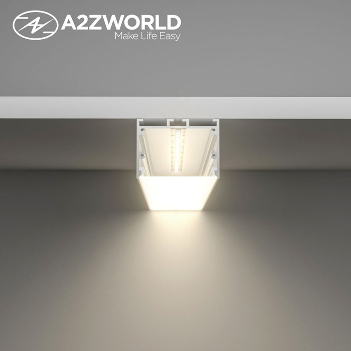 Kit Profilo Alluminio Completo Da 2 Metri Per Striscia Led, Super Larga e Alta, Dimensione 48.5*35mm, Larghezza Interna 44mm, 479g/m, Copertura Opale, Tappi Chiusura e Clip Fissaggio Incluso