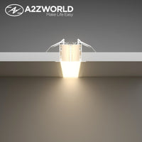 Kit Profilo Alluminio Completo Da 2 Metri Per Striscia Led, Super Larga e Alta Da Incasso, Dimensione 55*34.8mm, Larghezza Interna 34mm, 444g/m, Copertura Opale, Tappi Chiusura e Clip Fissaggio Incluso