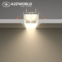 Kit Profilo Alluminio Completo Da 2 Metri Per Striscia Led, Super Larga e Alta Da Incasso, Dimensione 63.5*35mm, Larghezza Interna 44mm, 515g/m, Copertura Opale, Tappi Chiusura e Clip Fissaggio Incluso