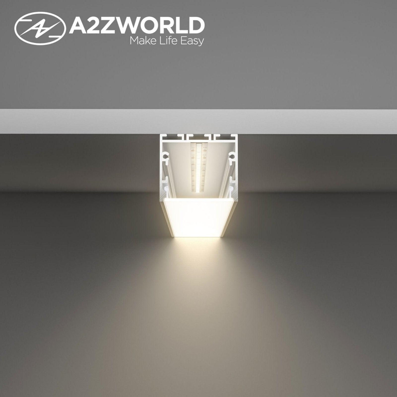 Kit Profilo Alluminio Completo Da 2 Metri Per Striscia Led, Super Larga e Alta, Dimensione 40*34.8mm, Larghezza Interna 34mm, 412g/m, Copertura Opale, Tappi Chiusura e Clip Fissaggio Incluso