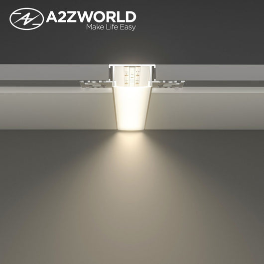 Kit Profilo LED Incasso Cartongesso 2M, Larga da Incasso con Alette a Scomparsa, 64,2x13,8mm, Interno 20mm, Copertura Opaca, Tappi Chiusura e Clip Fissaggio Inclusi BAV3359