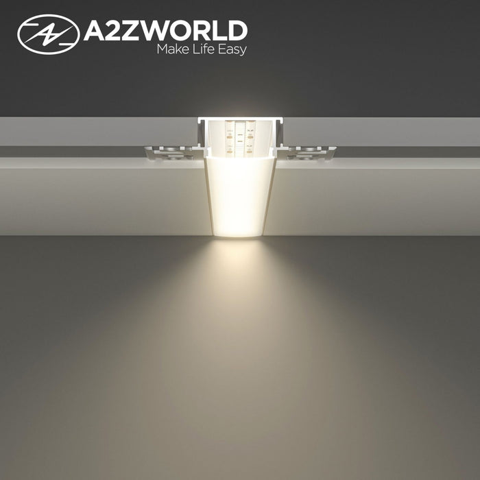 Kit Profilo LED Incasso Cartongesso 2M, Larga da Incasso con Alette a Scomparsa, 64,2x13,8mm, Interno 20mm, Copertura Opaca, Tappi Chiusura e Clip Fissaggio Inclusi BAV3359
