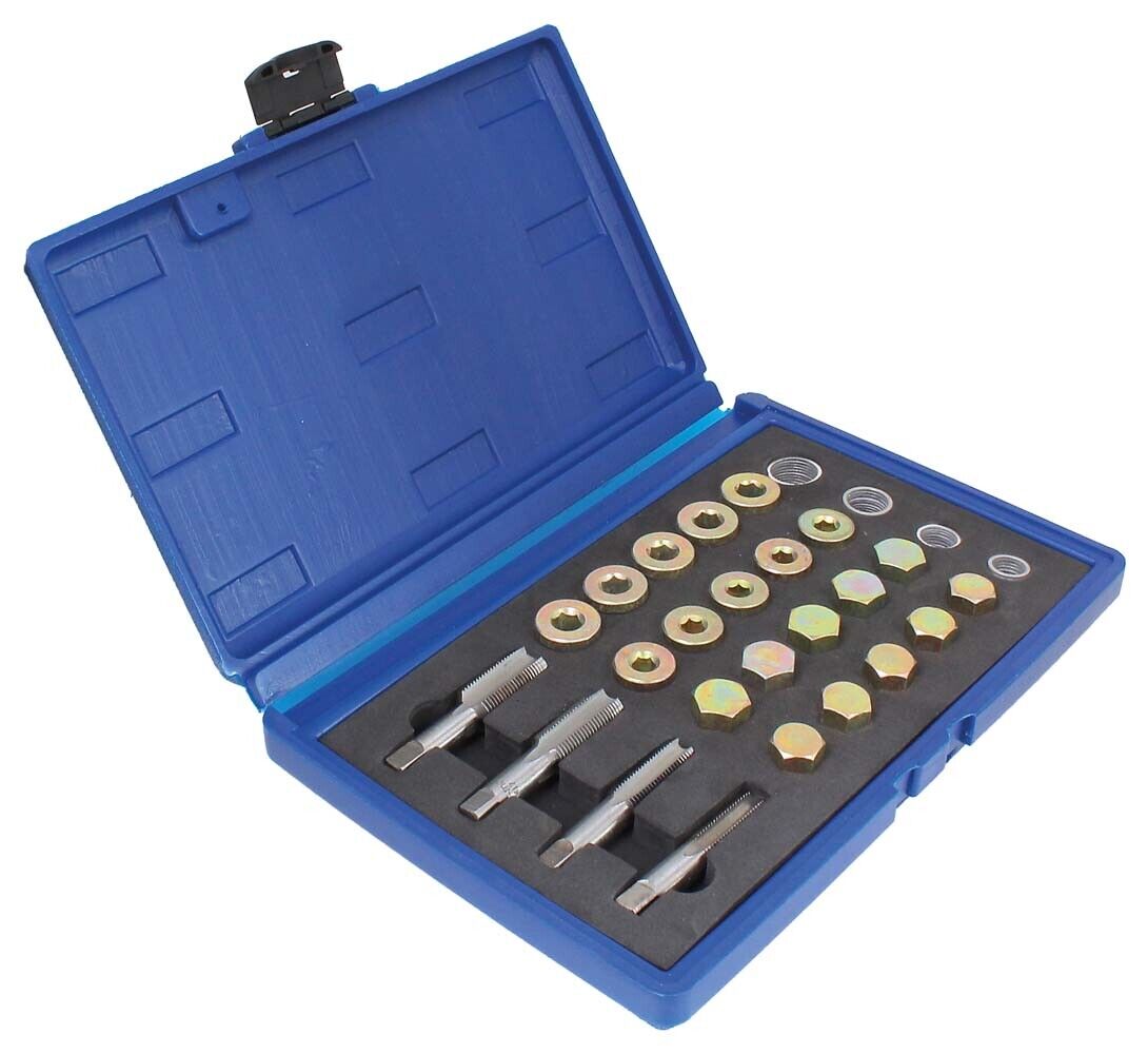 Kit Riparazione Filettatura Tappo Coppa Olio Auto Con Tappi E Rondelle 64 Pz