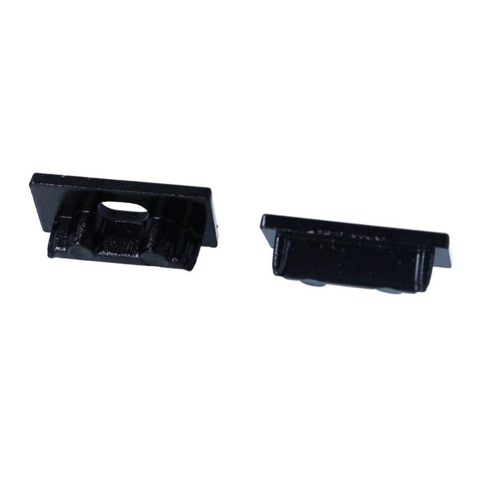 Kit Terminali Tapi di Chiusura In Metallo Con e Senza Foro Colore Nero Per Profilato Alluminio BAZ1707B