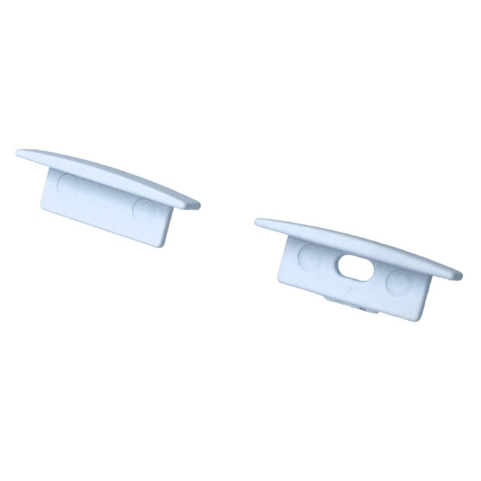 Kit Terminali Tappi di Chiusura In Metallo Con e Senza Foro Colore Bianco Per Profilato Alluminio BAZ2507W