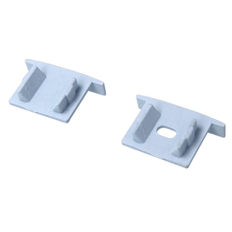 Kit Terminali Tappi di Chiusura In Metallo Con e Senza Foro Colore Bianco Per Profilato Alluminio BAZ2515W