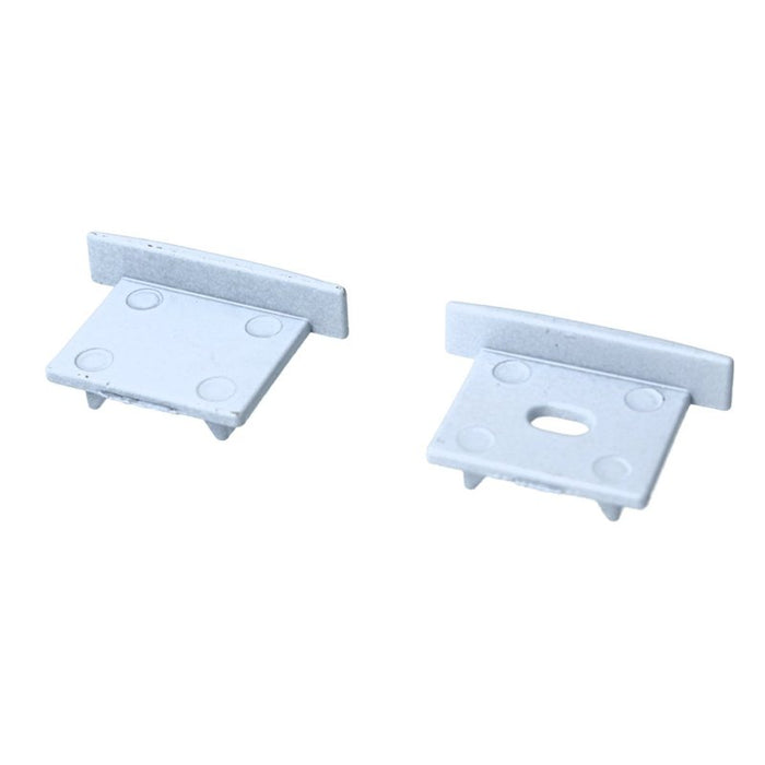 Kit Terminali Tappi di Chiusura In Metallo Con e Senza Foro Colore Bianco Per Profilato Alluminio BAZ2620W